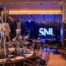 Blue SNL themed bar mitzvah room decor at Apella in New York City, Long Island NY Florist